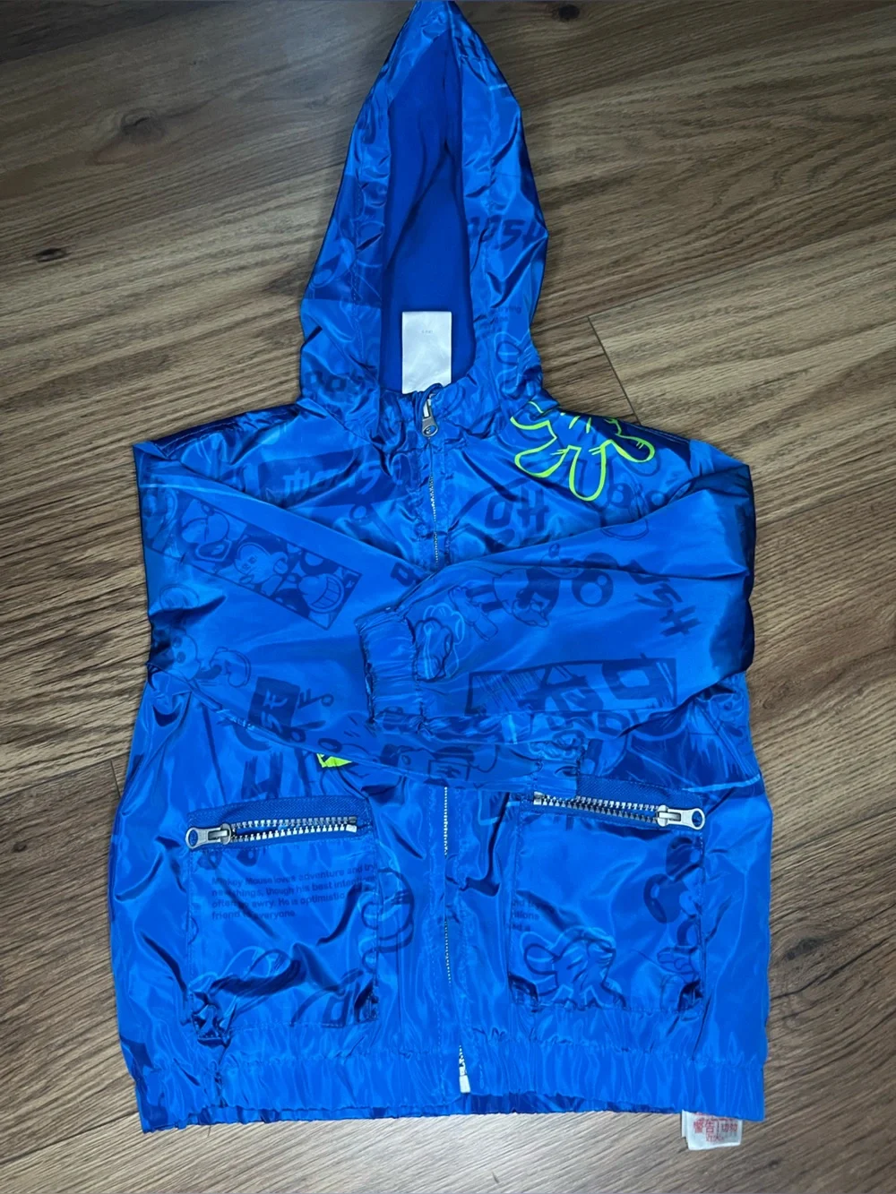 Disney Mickey Mouse GOSH Blue Hooded Rain Jacket Windbreaker Zip 4T 4